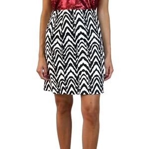 BANANA REPUBLIC Black & White Zebra Print Lined Pencil Skirt | 0